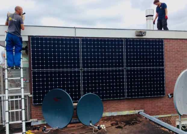 Panelen tegen een vlakke muur