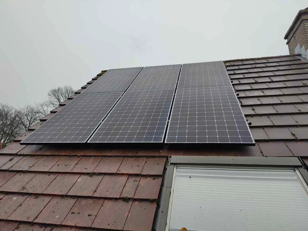Solar panels on a typical grey November day