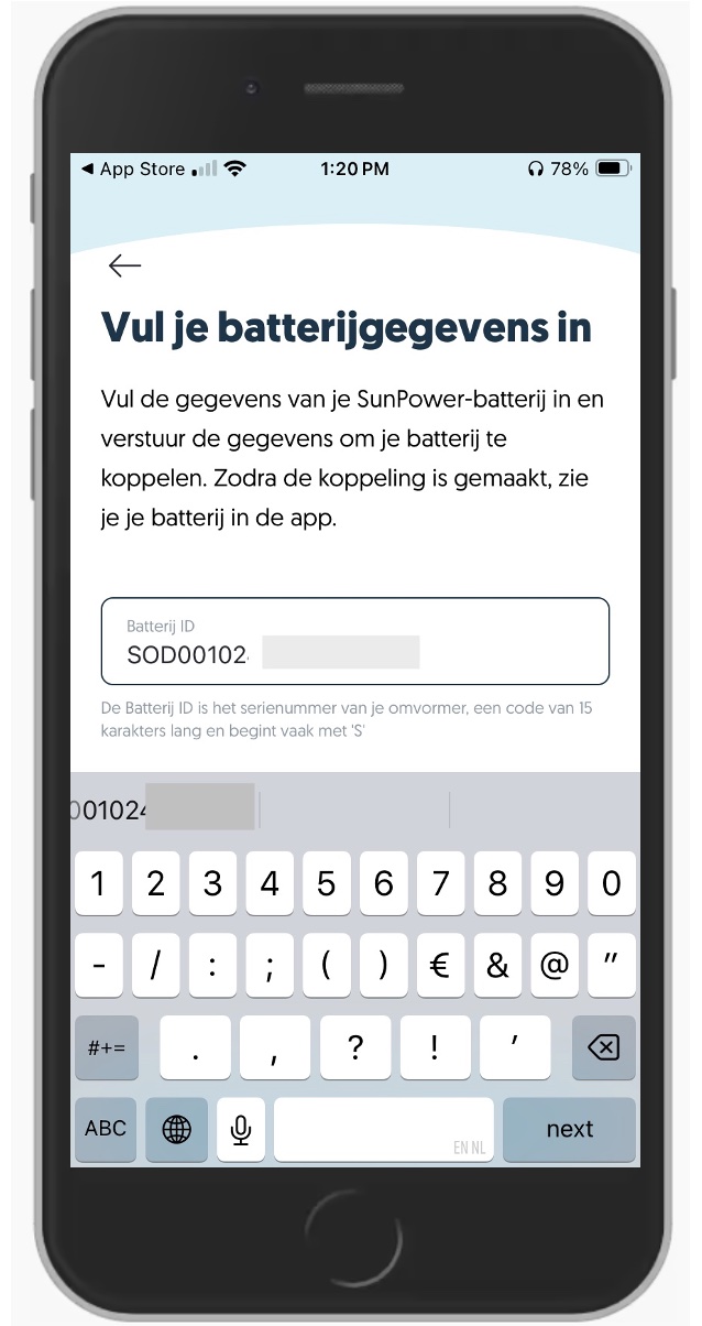 SOD nummer ingeven