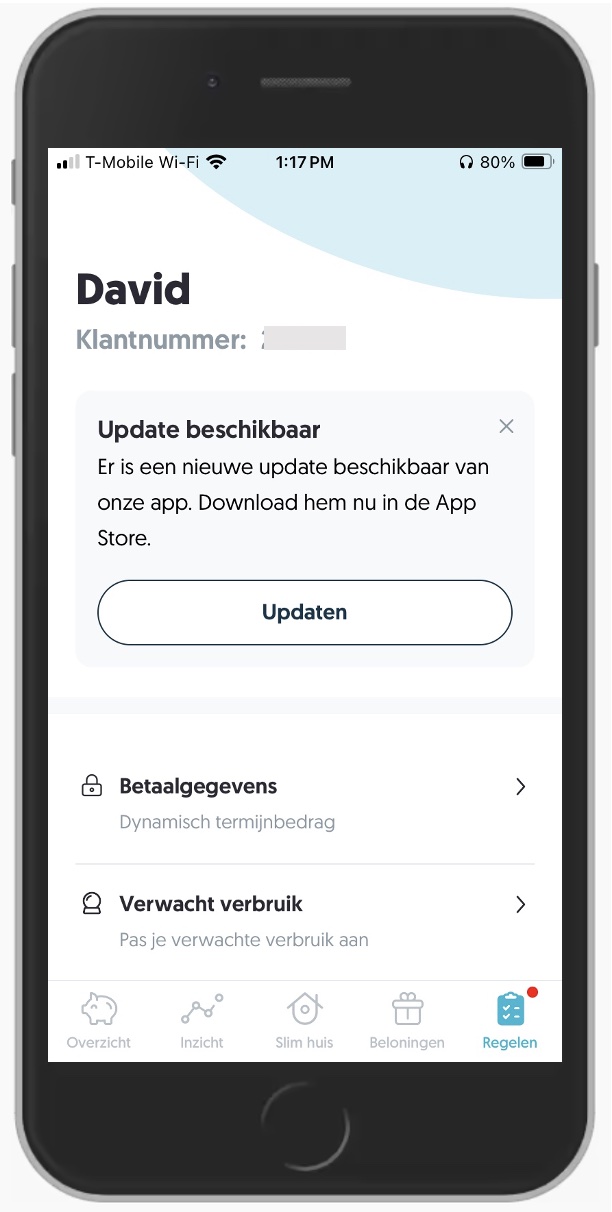 updaten in frank app