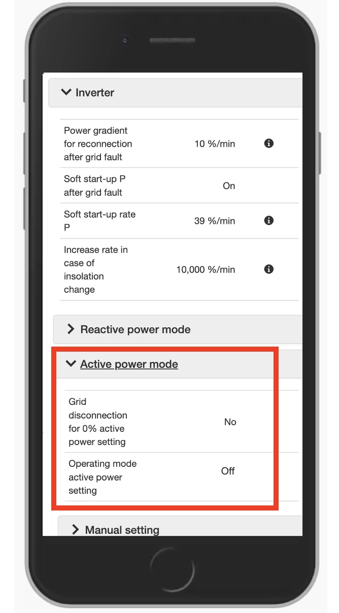 Active Power setting