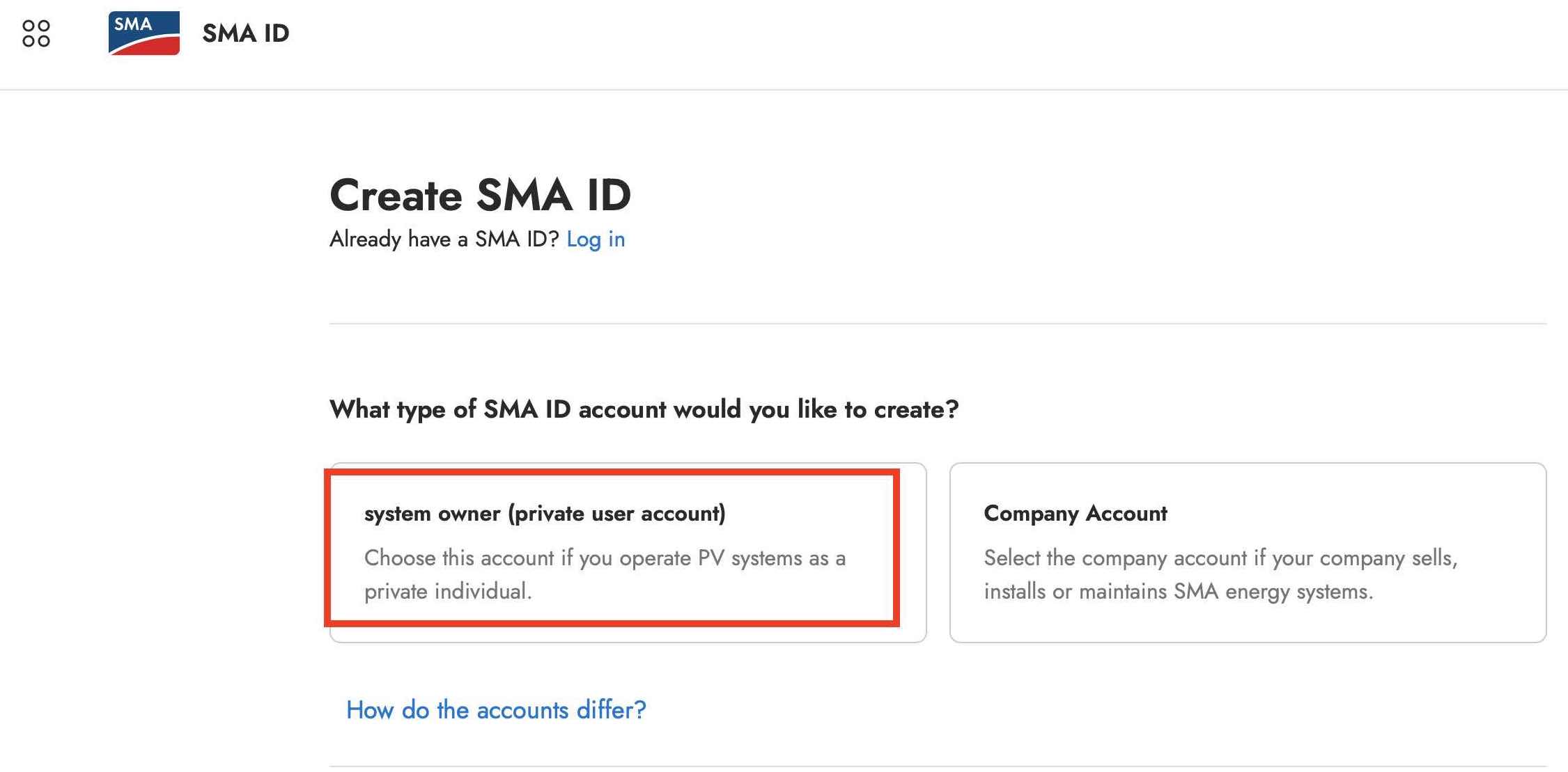 select-private-or-business-account